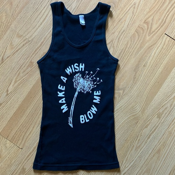 American Apparel Black Fitted Sleeveless Tank Top - Picture 1 of 3